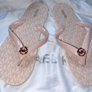 Michael Kors Ballet PVC Jet Set Logo Flip Flops